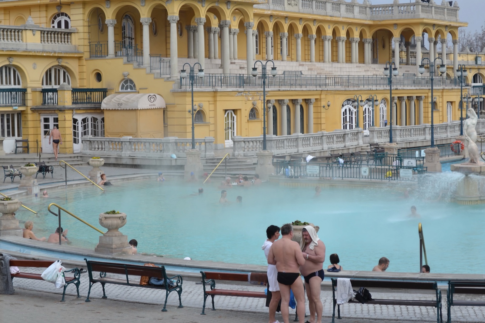 The outdoor pools at Széchenyi Thermal Bath